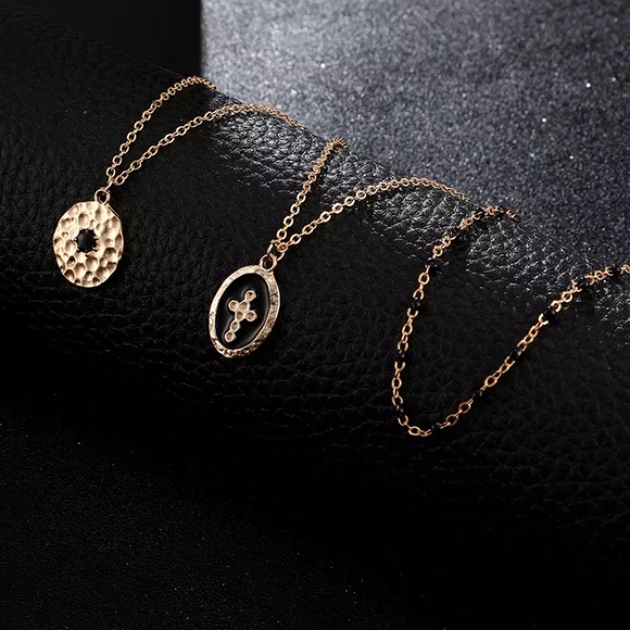 “Christina” Boho Pendant Bead Cross Layer Necklace - Picture 7 of 8